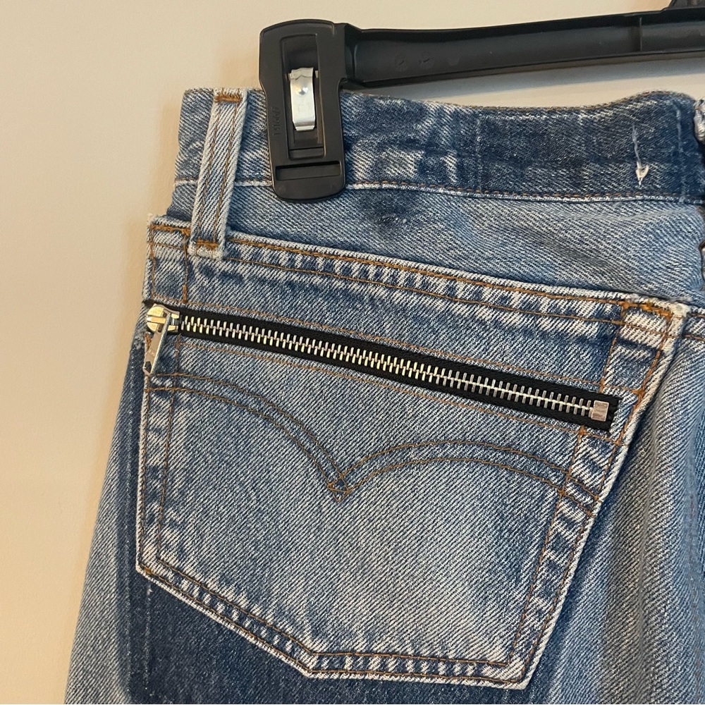 Levi's Re/Done Front Zip High Rise Denim Mini Skirt Casual - Picture 11 of 12